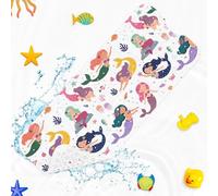 Culudea Bathtub Shower Mat, 40X16 Inch, Cute Mermaid, Extra Long Bathroom Mat for Tub, Non-Slip, Machine Washable, PVC, Safe for Toddler and Baby