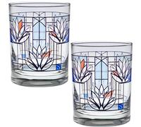 Culver Frank Lloyd Wright DOF Water Lily Glasses, Set of 2