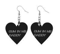 Cum In Me Daddy Novelty Women's Dangle Earrings Fashion Printed Wood Earring Drop Pendants Jewelry