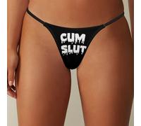 Cum Slut Women's G-String Sexy Thong Stretch T-Back Printed Underwear Panties