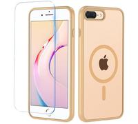 Cum2giff Magnetic for iPhone 8 Plus case, 7 Plus Case with Screen Protector [Compatible with MagSafe] Military Grade Drop Protection Shockproof Slim Thin Phone Cover for iPhone 8plus/7plus 5.5"-Gold