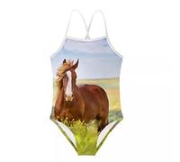 Cumagical Horse Little Girls Animal Print 1 Piece Swimsuits Quick Dry Beach Swimwear Bathing Suit
