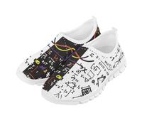Cumagical Laceless Slip On Math Formula Pattern Shoes Girls