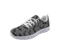 Cumagical Mesh Bat Spider Web Pattern Low Top Trainers Grey Shoes for Women