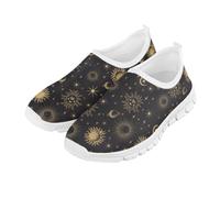 Cumagical Slip On Sun Moon Star Graphic Laceless Trainers for Girls