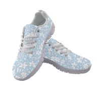 Cumagical Women Low Top Lace Up Mesh Trainers Lilies Graphic