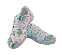 Cumagical Women Low Top Mesh Trainers Lace Up Sea Turtle Print