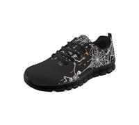 Cumagical Women Low Top Skeleton Spider Web Graphic Trainers Black Shoes