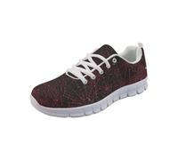 Cumagical Women Mesh Spider Web Graphic Trainers Lace Up Black Shoes