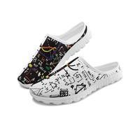 Cumagical Women's Backless Math Formula Graphic No Lace Mule Sneakers