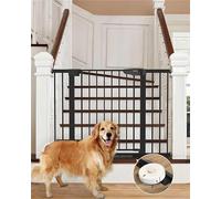 Cumbor 43.3”Auto Close Safety Baby Gate, Extra Tall and Wide Child Gate, Easy Walk Thru Durability Dog Gate for The House, Stairs, Doorways. Includes 4 Wall Cups, 2.75-Inch and 8.25-Inch Extension