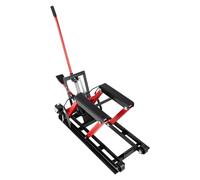 CUMELLIIR Hydraulic Motorcycle Lift Jack, 680kg/1500 Lbs Motorbike Lifts On Wheels With 3 Positions Safety Locks & T-Handle, Motorcycle Workshop Table Lift For Quad Atv Utv, Black+Red