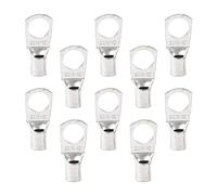 Cumilo 10 Pcs Silver Stainless Steel Ring Terminal Connectors, Copper Material, Heavy Duty Cable Lugs for Electric Copper Wire Lugs, 10 AWG