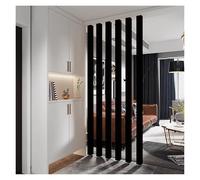 Cumizable Black Wood Slat Room DividersFloortoCeiling Temporary Privacy Wall PartitNo Drilling Living Room Entrance Separator (6 Pack 230cm/90.5in/7.54ft)
