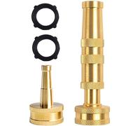 Cumizon Solid Brass Heavy Duty Adjustable Twist Hose Nozzle, Jet Sweeper Nozzle, High Pressure Hose Nozzle Solid Brass,Water Hose Sprayer Nozzle, Brass Hose Nozzle