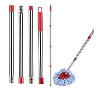 Cumnvulnt 1 PCS Mop Handle Replacement Accessories Compatible with O-Cedar Stainless Steel Long Mop Stick for Most Broom Heads Adjustable 4-Section Pole for Easy Installation