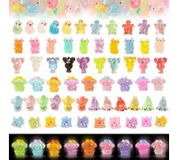 Cumnvulnt 150 PCS Mini Resin Animals Luminous Miniature Figures Mini Small Plastic Animals Figures Glow in the Dark Animal for Micro Landscape Fairy Garden Aquarium Dollhouse Decor