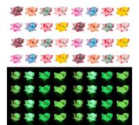 Cumnvulnt 32PCS Mini Resin Axolotl Luminous Miniature Figures Mini Resin Animals Figures Glow in the Dark Animals for Garden Aquarium Dollhouse Party Decor