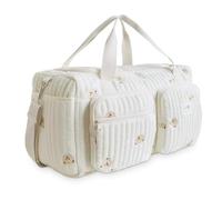 Cumnvulnt Baby Hospital Bag, Large Maternity Changing Bag with Embroidery, Bear Pattern Cute Nappy Tote for Travel, Hospital Stays, Pram Use & On-the-Go Daily Care