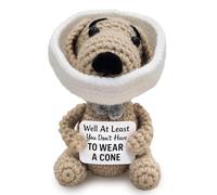 Cumnvulnt Handmade Positive Crochet Animals, Cute Emotional Support Crochet Dog, Humorous Get Well Soon Gifts for Men, Lighthearted Emotional Support Gift, Quirky Recovery & Vasectomy Keepsake