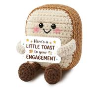 Cumnvulnt Heartfelt Engagement Present - Handmade Yellow Crochet Toast, Sweet Engagement Gifts for Couples, Charming Engaged Decorations for Home & Loved Ones