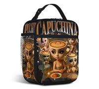 Cumnvulnt Italian Brainrot Insulated Lunch Bag, Funny Lunch Bag Kids with Bottle Holder, Polyester Pack Lunch Bag, Reusable Linch Bag for School, Travel, Picnic, Hiking, Beach Outings