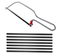 Cumnvulnt Junior Hacksaw, Professional Metal, Wood & Plastic Cutting Saw with 7 High Speed Steel Blades, Adjustable Angle, Finger Guard, 24cm Length