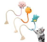 Cumnvulnt Pack of 3 Cat Toys, Cat Biting Rope Self-Employment, Interactive Cat Toy, Cat Chew Toy for Cats Dental Care and Against Bad Breath