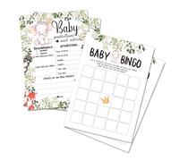 Cumnvulnt Parties Baby Shower Games, 2 Games Bundle, Baby Bingo, Baby Prediction Cards and Advice Cards for 20 Players