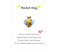 Cumnvulnt Pocket Hug Gift, Pocket Hugs Bee, Thinking of You Gifts Cheer up Gifts for Women, Keepsake Ornament Emotional Support Gift for Birthday Wedding Mothers Day Christmas Valentines