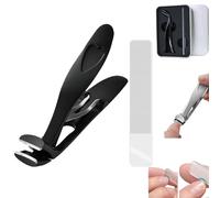 Cumulus Clipmaster Pro, Stainless Steel Nail Clipper Set, Ergonomic Angled Head Senior Toenail Clipper, Large Angled Head Nail Clippers, Upgraded Thick Nail Clippers (Black set)