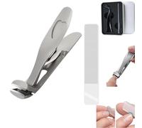 Cumulus Clipmaster Pro, Stainless Steel Nail Clipper Set, Ergonomic Angled Head Senior Toenail Clipper, Large Angled Head Nail Clippers, Upgraded Thick Nail Clippers (Silver set)