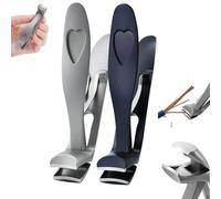 Cumulus Clipmaster Pro, Stainless Steel Nail Clipper Set, Ergonomic Angled Head Senior Toenail Clipper, Large Angled Head Nail Clippers, Upgraded Thick Nail Clippers (Black+Silver)