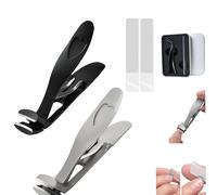 Cumulus Clipmaster Pro, Stainless Steel Nail Clipper Set, Ergonomic Angled Head Senior Toenail Clipper, Large Angled Head Nail Clippers, Upgraded Thick Nail Clippers (Black set+Silver set)
