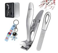 Cumulus Clipmaster Pro, Stainless Steel Nail Clippers, 80° Wide-Mouth Bite, 2024 New Advanced Nail Clippers, Nail Clippers Set, Ergonomic Angled Head Senior Toenail Clipper (silver)