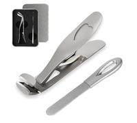 Cumuul ClipMaster Pro, Dotmalls Cumuul ClipMaster Pro, Ergonomic Angled Head Senior Toenail Clipper, Angled Nail Clipper for Seniors Thick Toenails (Silver)