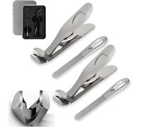 Cumuul Clipmaster Pro, Ergonomic Angled Head Senior Toenail Clipper, Shirem Nail Clipper, Cumuul Toenail Clippers for Seniors Thick Toenails, Serum Nail Clipper for Men Women (Silver 2Set)