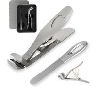 Cumuul Clipmaster Pro, Libiyi Clipmaster Pro, Ergonomic Angled Head Senior Toenail Clipper, 2024 New Upgraded German Thick Nail Clippers(1set Silver)