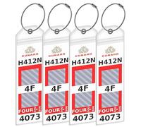 Cunard Cruise Luggage Tag Holders [4 Pack] - Waterproof, Durable Plastic with Steel Loops - Fits All Cunard Ships for Cruising in 2025, 2026 and 2027 - Cruise Essentials by Anchors Up