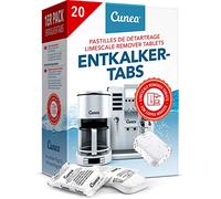 Cunea 20x Descaling Tablets for Coffee Machines & Kettles - Powerful Limescale Remover & Cleaner, Compatible with Delonghi, Tassimo, Bosch, Nespresso