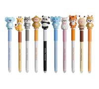 Cunegra 10 Pcs Erasable Pens, Rub Out Pens 0.5 mm Blue Eraser Pen Gel Pens for Writing Drawing Note Taking, Cartoon Erasable Gel Pens for Office, School Stationery Supplies