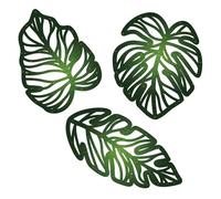 Cunegra 3 Pcs Tropical Palm Leaves Metal Wall Art, Rustic Boho Wall Decor, Vintage Tropical Plant Sculptures for Living Room Bedroom Kitchen Garden Bathroom Office (Green)