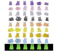 Cunegra 48pcs Mini Resin Pigs, Luminous Mini Pigs, Resin Miniature Animals, Tiny Pig Figurines Ornament, Glow in The Dark Figurines Toy for DIY Dollhouses Garden Landscape Birthday Party Decor