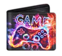 Cunegra Gaming Wallet Children, RFID Protection Wallet Boys with Game Controller Design, Cool Purse for Teenagers, Purse Children with Game ON Motif, 12 x 10 cm