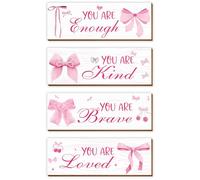 Cunegra Girls Bedroom Accessories Inspirational Phrase Pink Wall Decor Girls Pink Room Decor Positive Phrases Wall Decoration Wood Hanging Sign for Bedroom Nursery College Dorm