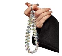 Cunegra Phone Wrist Strap Lanyard Chain, Sparkling Crystal Beaded Strap, Detachable Mobile Phone Charms Wrist Strap Lanyard, Transparent Bracelet Straps for Girl Women