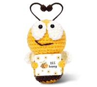 Cunegra Positive Bee, Mini Emotional Support Gift with Positive Affirmation Cards, Funny Knitted Bee Doll, Positive Crochet Animals for Women Girl Men Friend