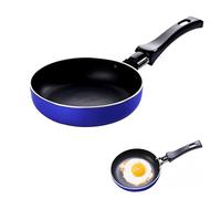 Cunegra Small Frying Pan 12 cm Non-Stick Frying Pan with Heat-Resistant Handle Portable Camping Cooking Omelette Pan for Gas Stove Electric Furnace Electric Ceramic Cooker (Blue)