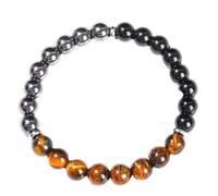 Cunegra Triple Protection Bracelet, Tigers Eye Crystal Bracelet Hematite Beads & Black Obsidian Balance Bracelets, Handmade Natural Stone Chakra Reiki for Men Women, Bring Luck and Prosperity