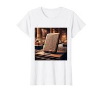 Cuneiform Tablet Writing Sumerian Mesopotamia Akkadian Value Graphic T-Shirt, Women, White, M